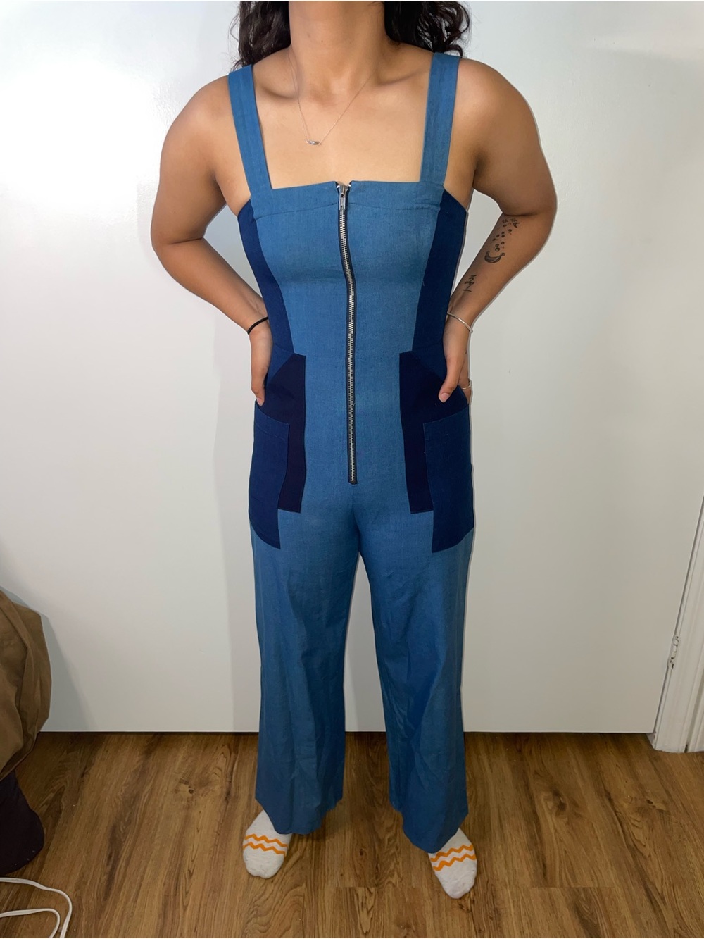 Chambray Crop Jumpsuit